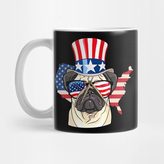 Patriotic Pug Dog Lover Flag Colors 4th of July Tank Top by Kaileymahoney